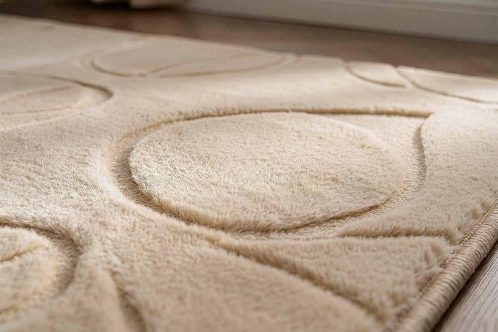 3D Hochflor Teppich LUNA 230x160cm taupe Hoch-Tief-Effekt Indoor-Teppich