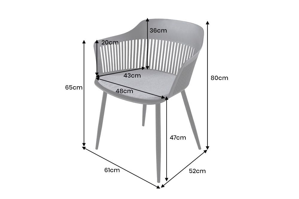 Design Stuhl AIRE schwarz Kunststoff Stahlgestell Indoor Outdoor inkl. Kissen