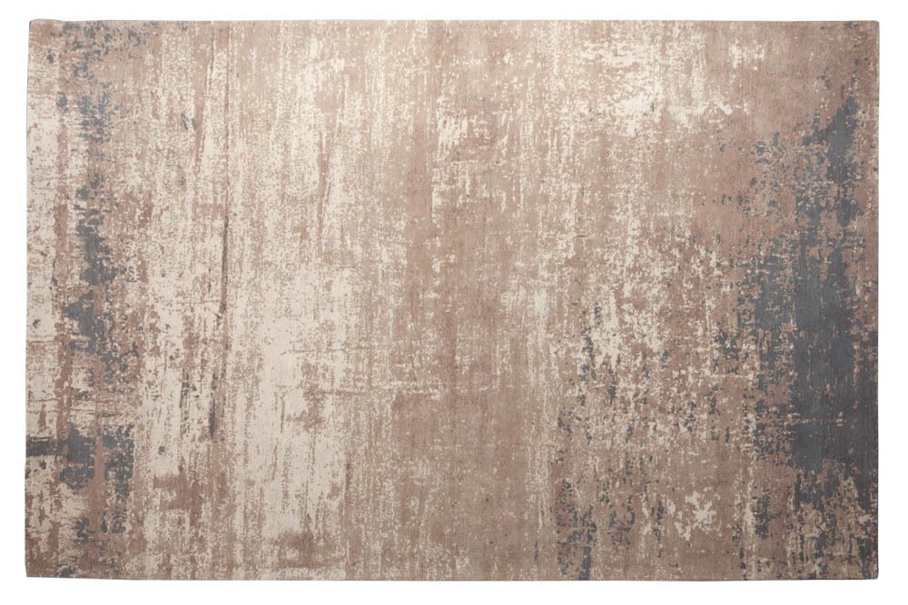 Vintage Baumwoll-Teppich MODERN ART 350x240cm grau beige verwaschen Used Look