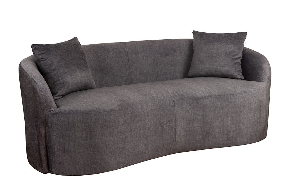 Extravagantes Sofa ELEMENTAL 180cm graphit grau Samt 2-Sitzer Couch organische Form