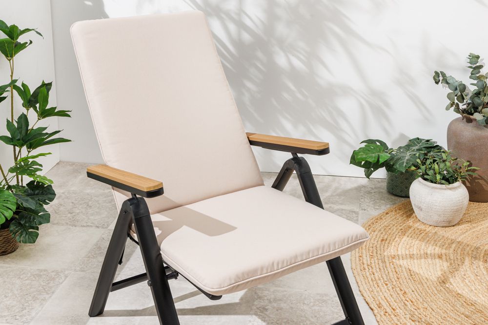 Outdoor Sitzkissen COMFORT LINE 50x122cm beige für Hochlehner-Stuhl Polsterauflage