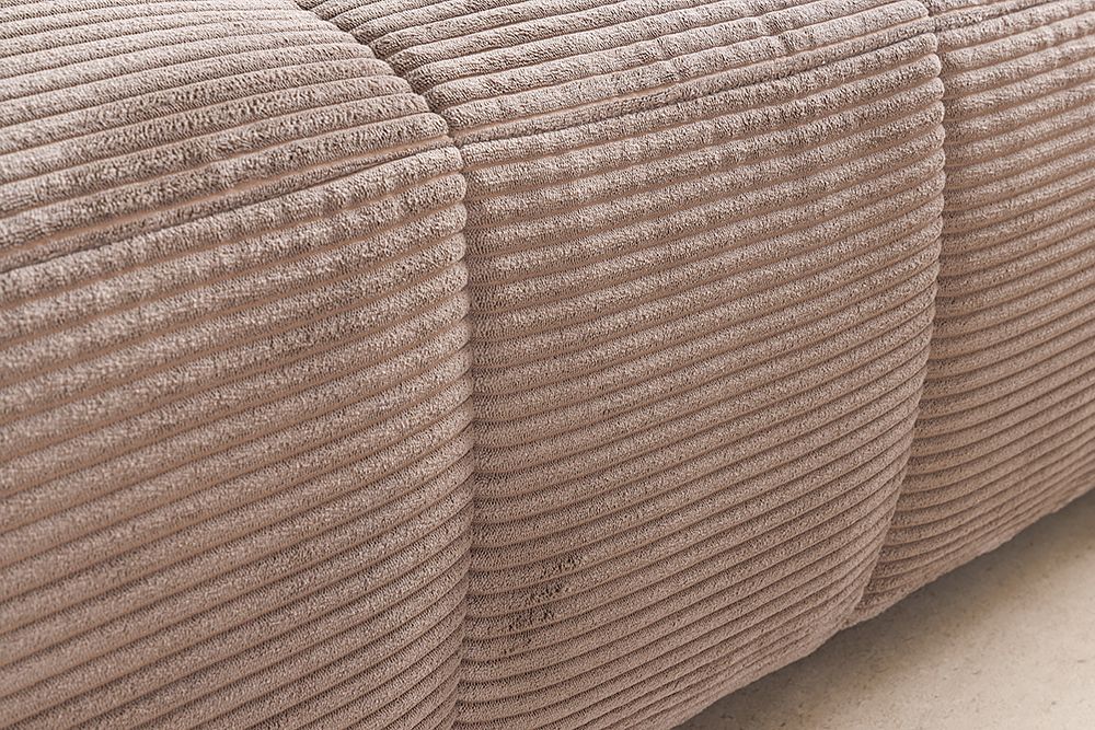 Modernes Ecksofa ZERO GRAVITY 240cm greige Cord 3-Sitzer Couch L-Form
