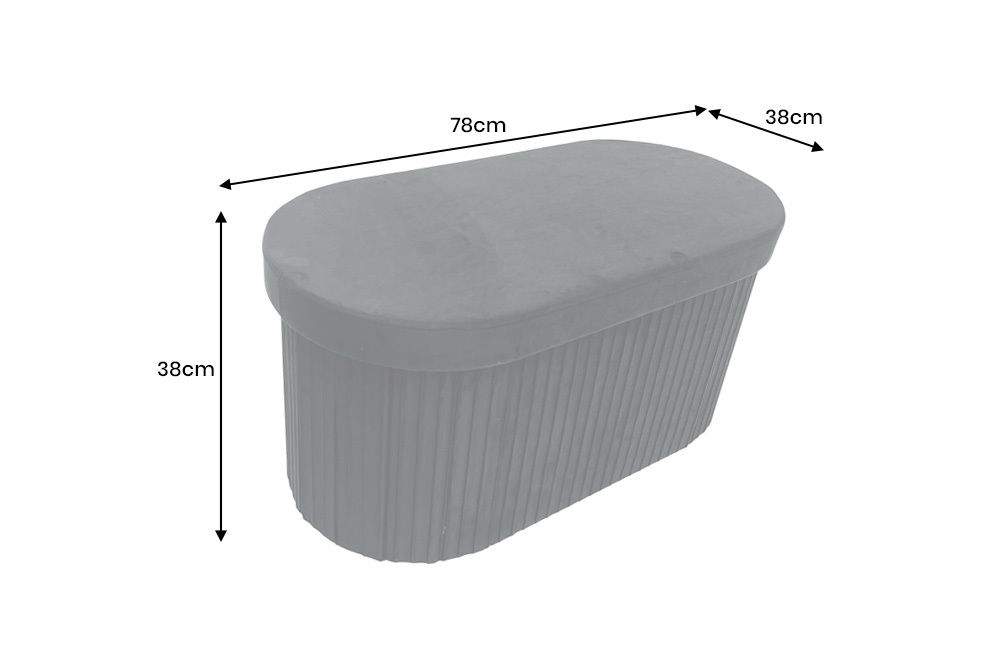 Faltbare Polsterbank ÉLAN 80cm schwarz Samt Sitzbank mit Stauraum