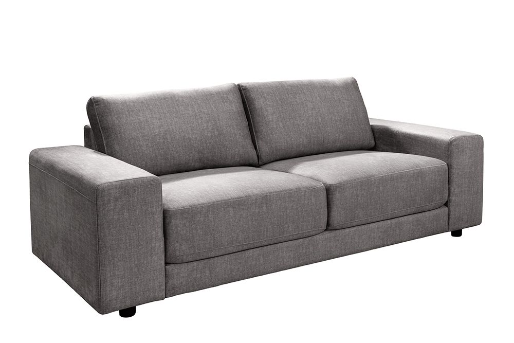 Großes Sofa LOFT 210cm grau Vogue Velours Samt 3-Sitzer Couch Taschenfederkern