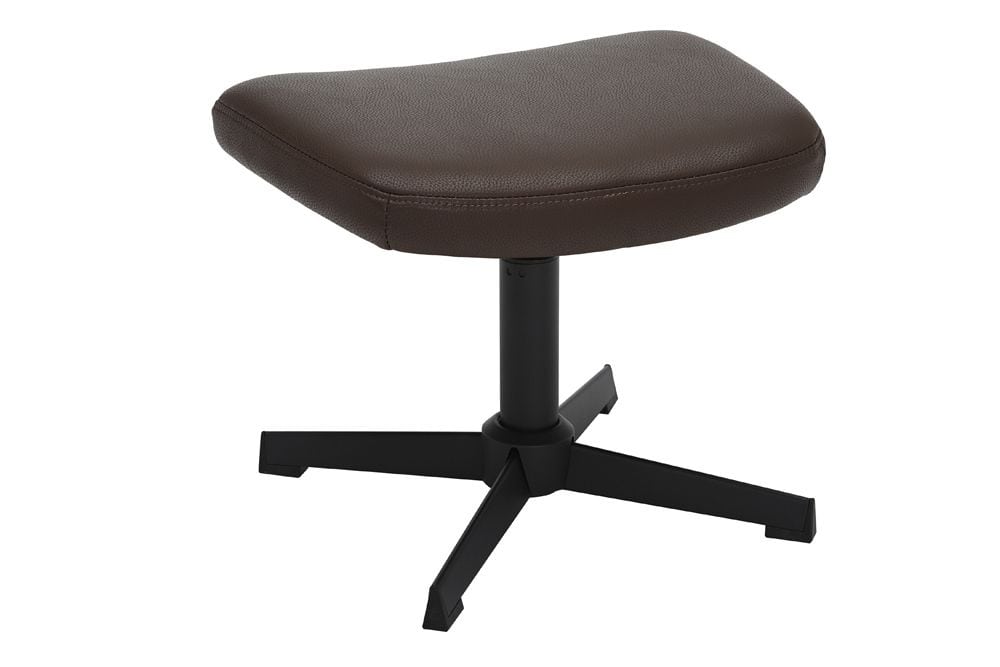 Design Hocker VOGUE 45cm brandy braun Kunstleder drehbar schwarze Metallbeine Fußhocker