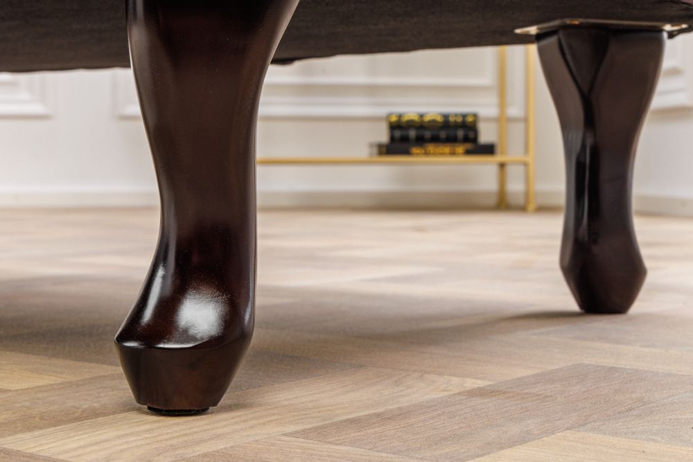 Design Récamière CHESTERFIELD 170cm grau strukturiertes Samt Knopfheftung Nietenbesatz