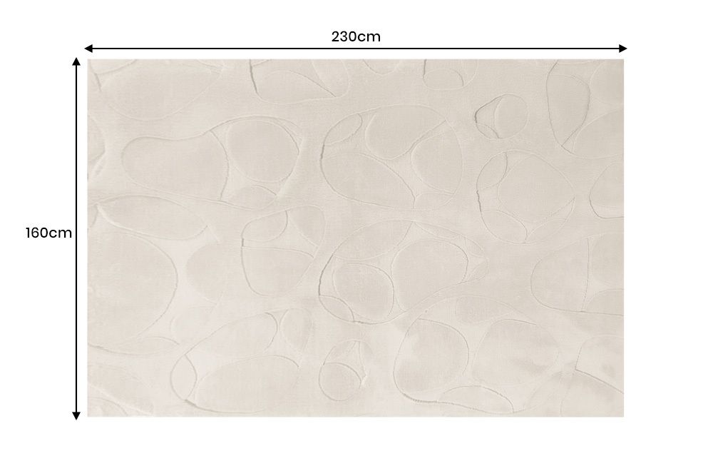 3D Hochflor Teppich LUNA 230x160cm taupe Hoch-Tief-Effekt Indoor-Teppich
