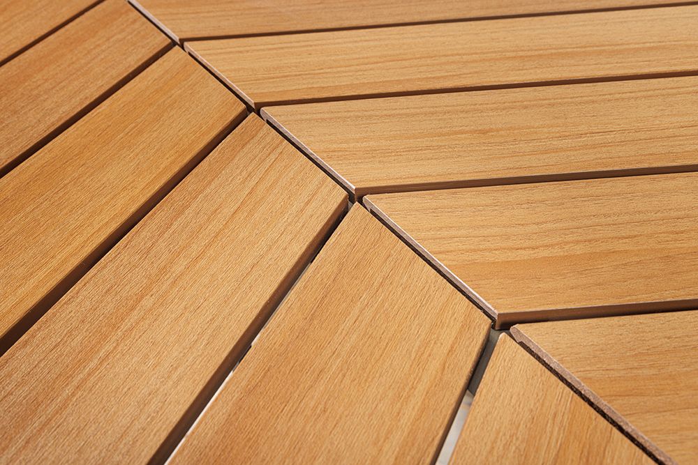 Runder Gartentisch DESIGNO 120cm natur Holz-Design greige Metall In- und Outdoor