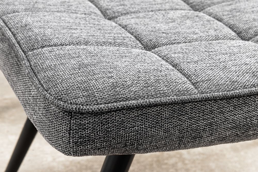 Moderner Hocker SCANDINAVIA grau Strukturstoff Metallbeine Fußhocker