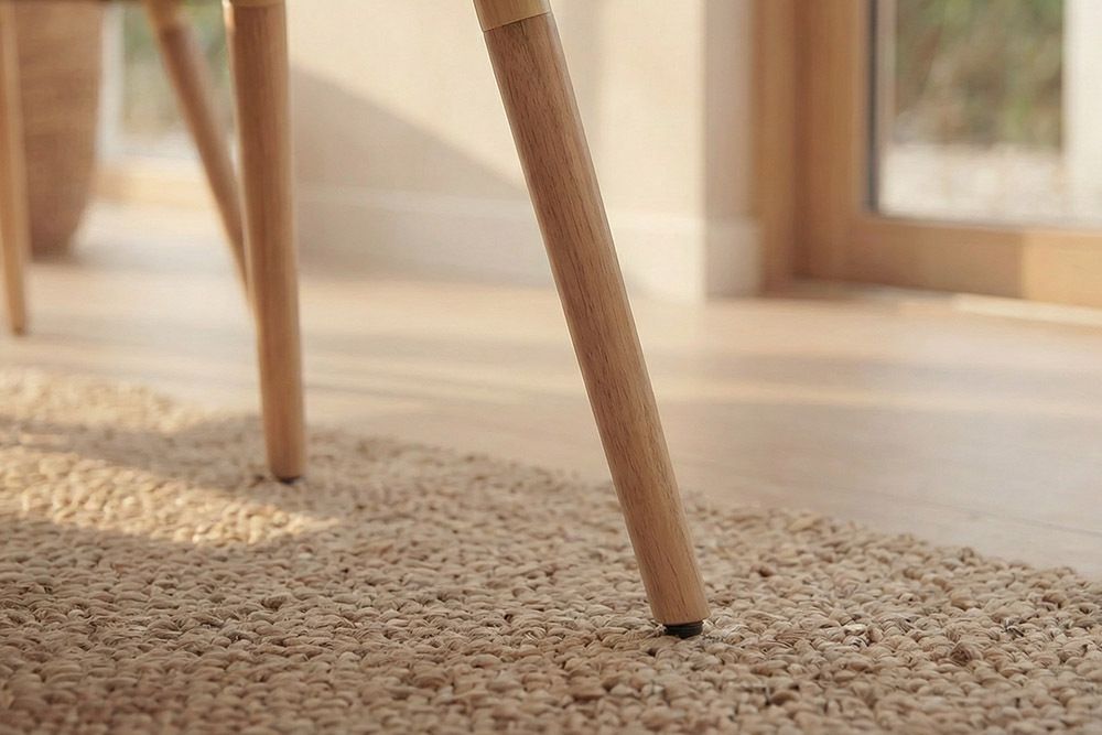 Nordischer Stuhl SCANDINAVIA MEISTERSTÜCK beige natur Strukturstoff Massivholzbeine