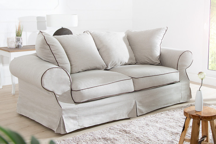Hussen Sofa beige inkl. Kissen | Riess-Ambiente.de