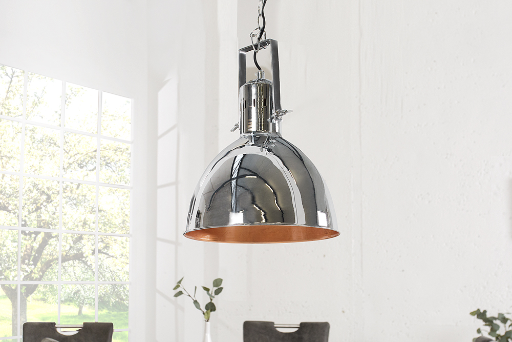 Design Hängelampe FACTORY II chrom 40 cm Industrielampe