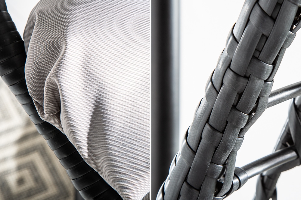 In- und Outdoor Hängesessel LOFT WIDE grau schwarz Hängestuhl inkl. Kissen wetterfest
