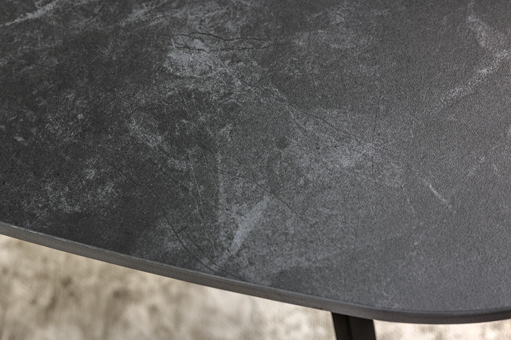 Design Couchtisch MARVELOUS 70cm anthrazit Marmor Keramik schwarzes Metall