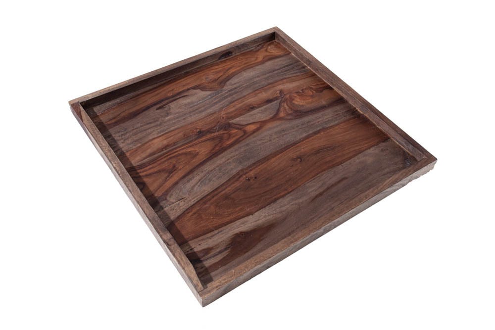 Massives Tablett MAKASSAR 50cm Sheesham smoke finish Servierbrett