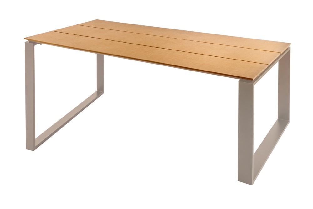 Moderner Gartentisch FLOATING 210cm greige Aluminium wetterfest Outdoor Esstisch