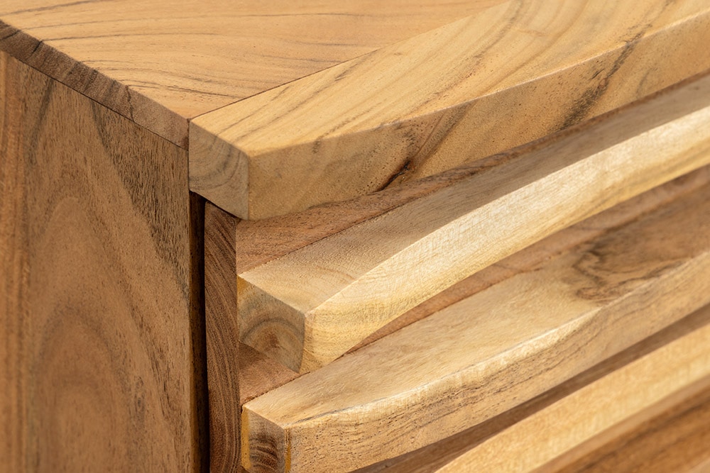 Hängendes Sideboard RELIEF 175cm natur Akazie Massivholz mit Schubladen