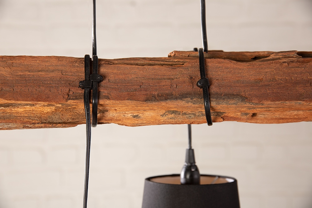 Design Hängelampe LEVELS 115cm Treibholz schwarz grau mit 5 Leuchten