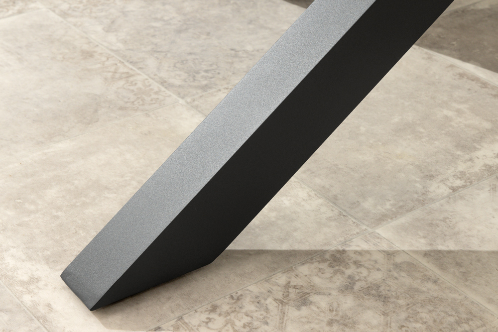 Runder In- und Outdoor Esstisch GALAXY 120cm anthrazit Keramik Aluminium Gartentisch