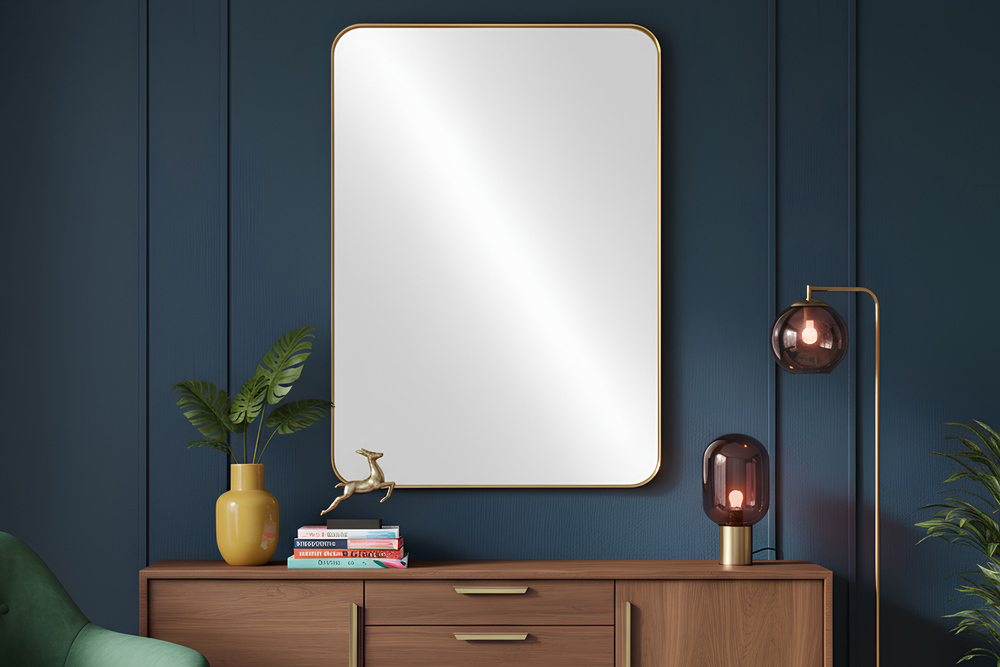 Moderner Wandspiegel AMSTERDAM 100cm gold Aluminium