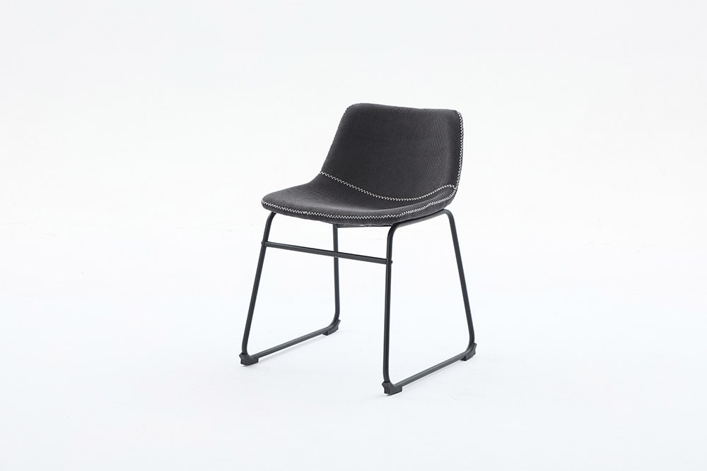 Industrial Design Stuhl DJANGO grau Cord mit Metallgestell