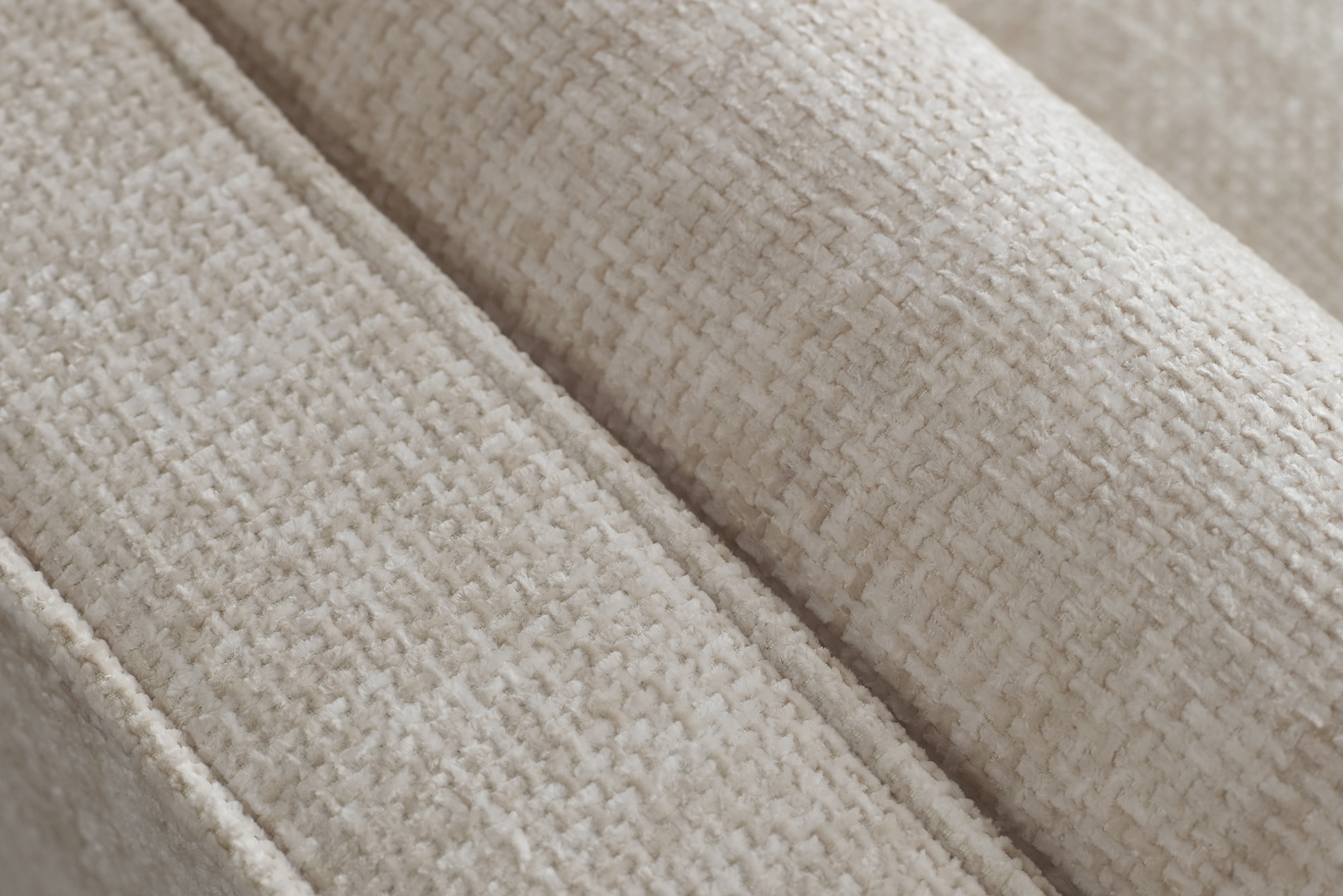 Design Sofa COZY VELVET 220cm beige Chenille Federkern 3-Sitzer mit goldener Kappe
