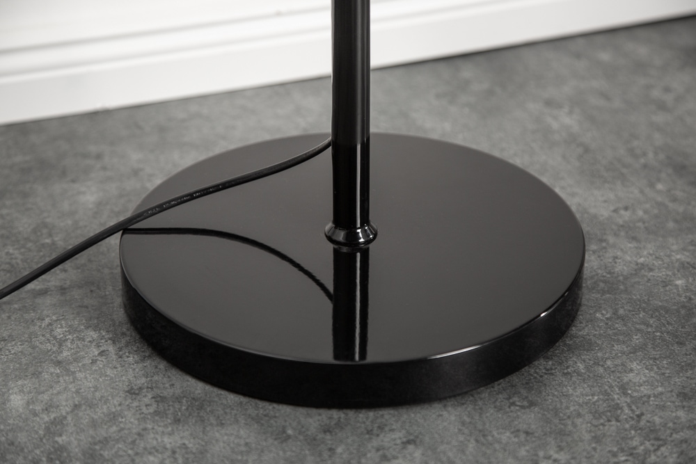 Design Stehlampe LEVELS 163cm schwarz grau mit 3 Leinenschirmen