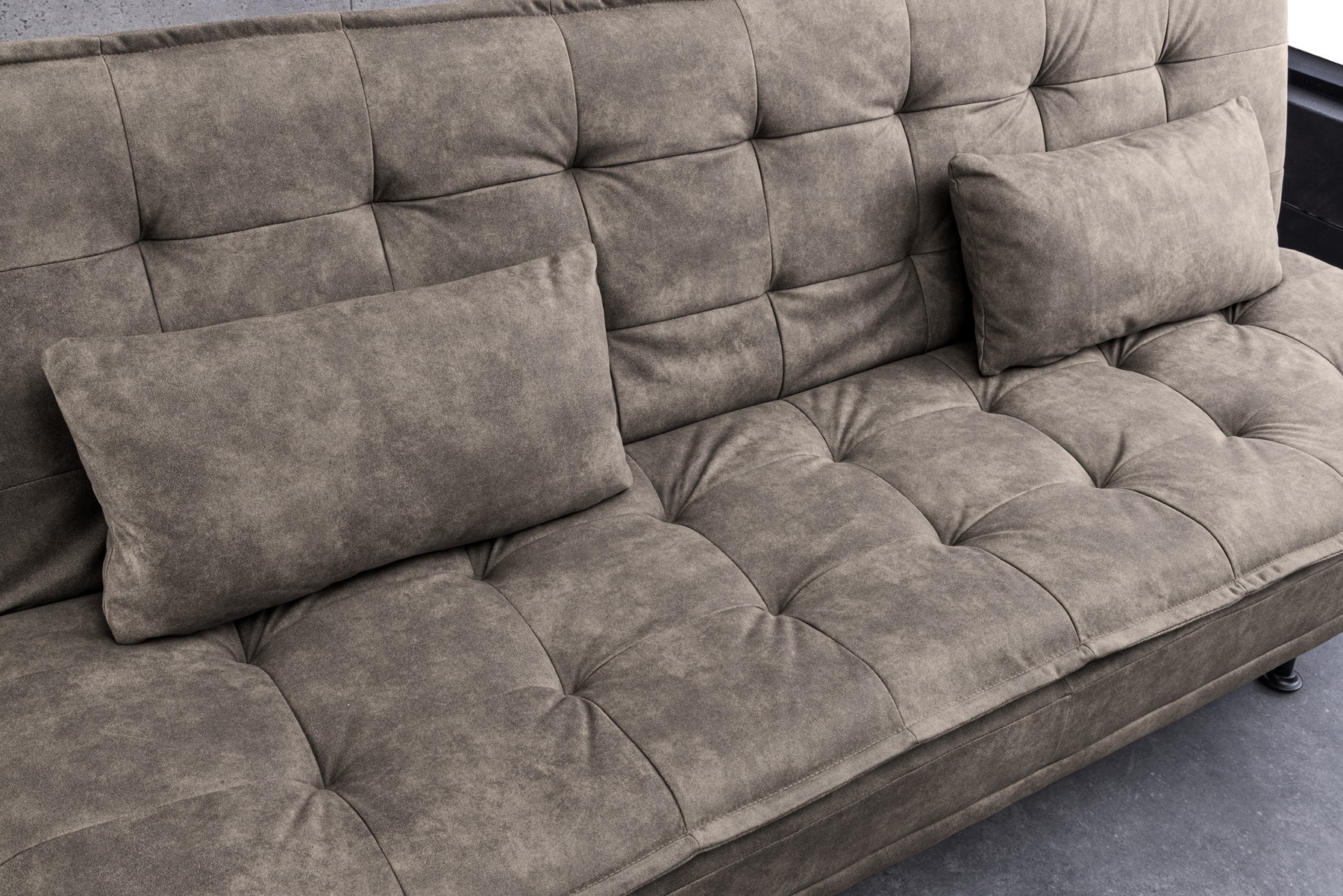 Modernes Schlafsofa JAZZ 190cm antik taupe Microfaser 3-Sitzer Couch