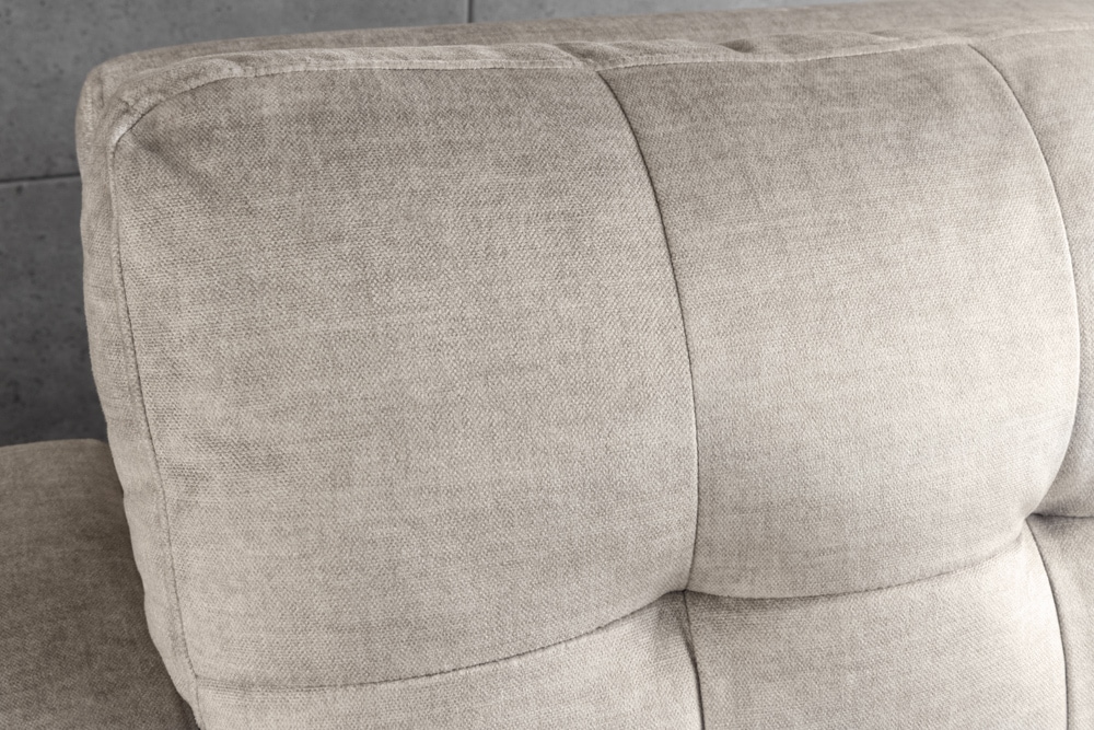 Sofa mit Schlaffunktion SMART 140cm champagner beige hochwertiger Vogue Seiden Samtstoff