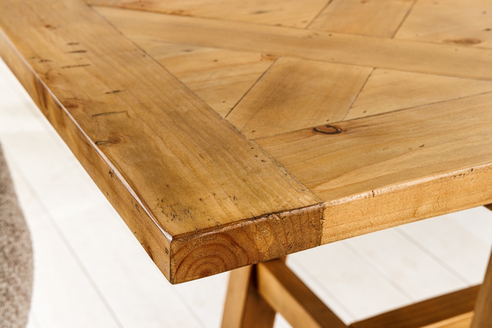 Ausziehbarer Esstisch RIVIERA 180-240cm natur recycelte Pinie Massivholz