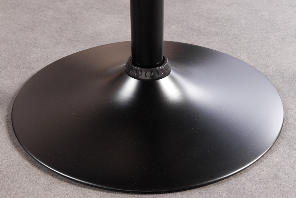 Retro Barhocker MANHATTAN schwarz Kunstleder Walnussholz drehbar höhenverstellbar