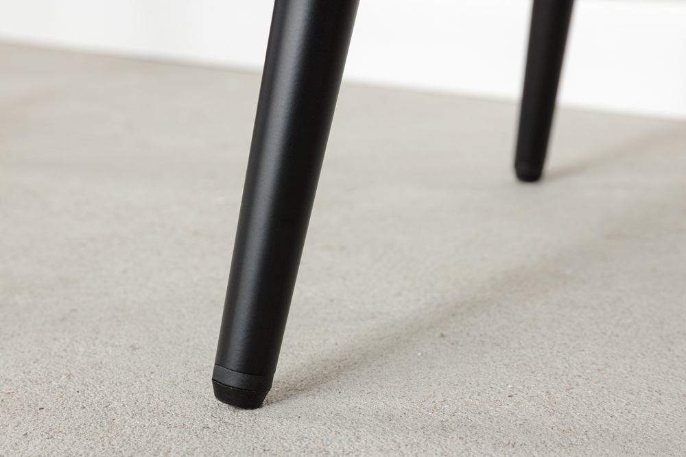 Design Barhocker MILANO grau Samt Barstuhl mit Lehne Metall schwarz Chesterfield-Steppung