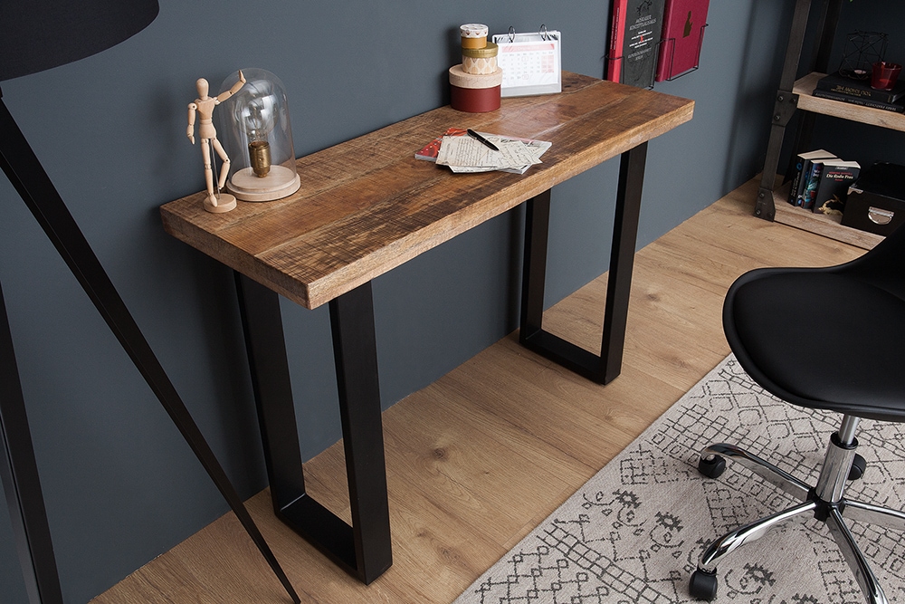 Design Konsolentisch IRON CRAFT 115cm Mangoholz Eisen Schreibtisch