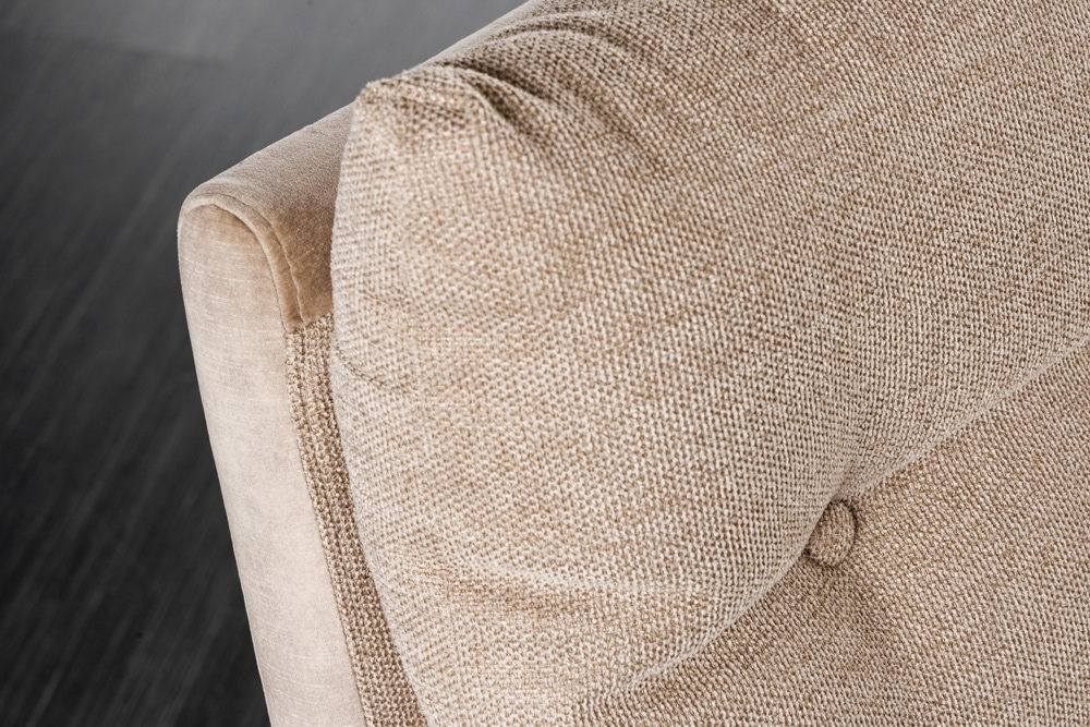 Moderne Sitzbank BIG GEORGE 160cm champagner beige Samt Strukturstoff Taschenfederkern
