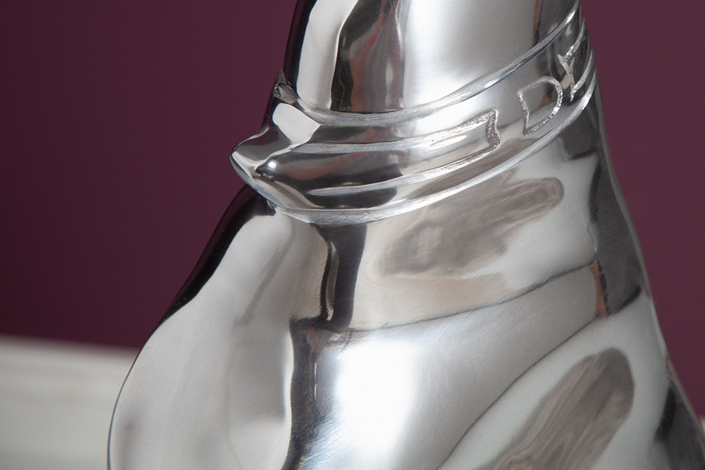 Elegante Windhund Skulptur GREYHOUND 70cm Aluminium Design Figur