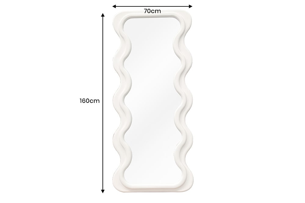Design Wandspiegel CURVY 160cm weiß