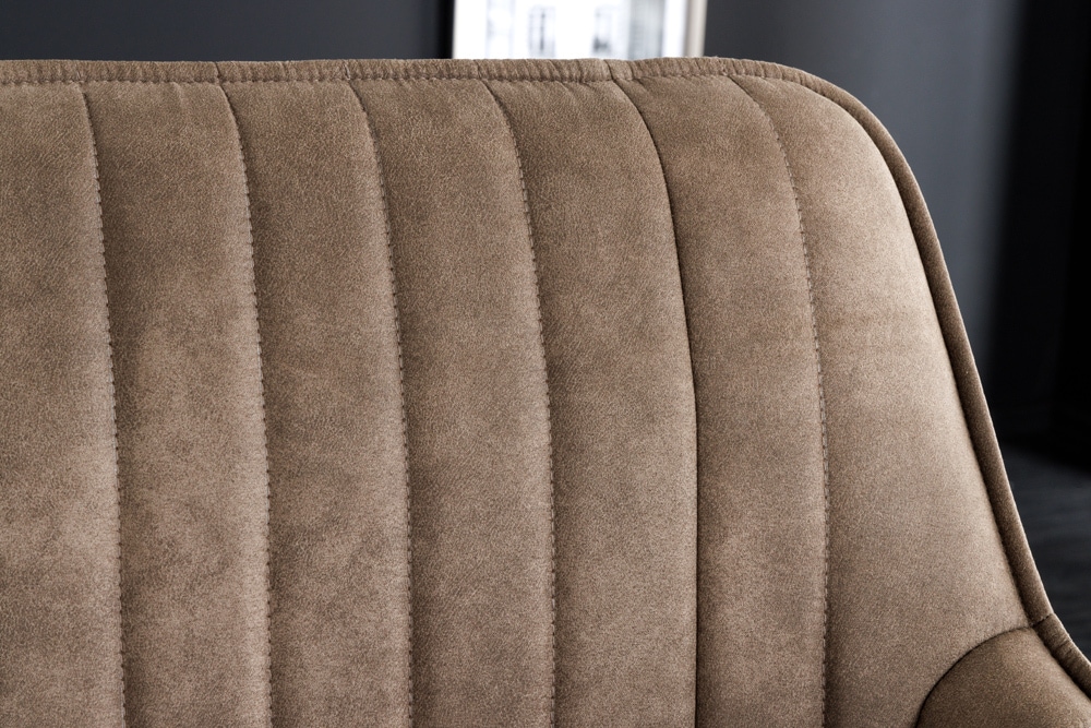 Design Sitzbank TURIN 160cm taupe schwarz Metallbeine mit Armlehne