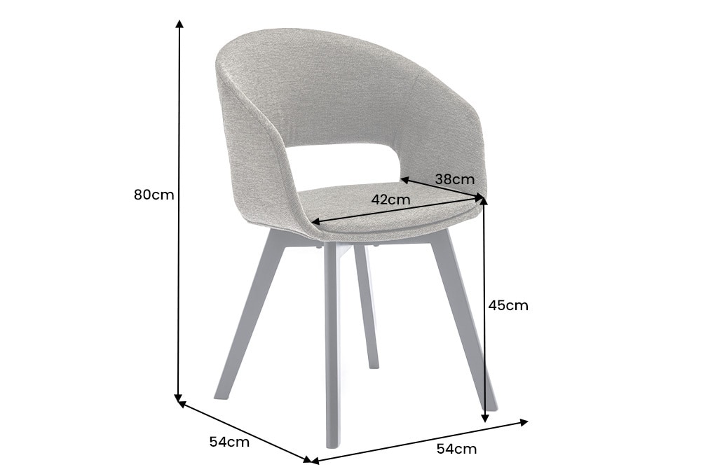 Design Stuhl NORDIC STAR grün Strukturstoff Massivholz schwarz mit Armlehne gepolstert