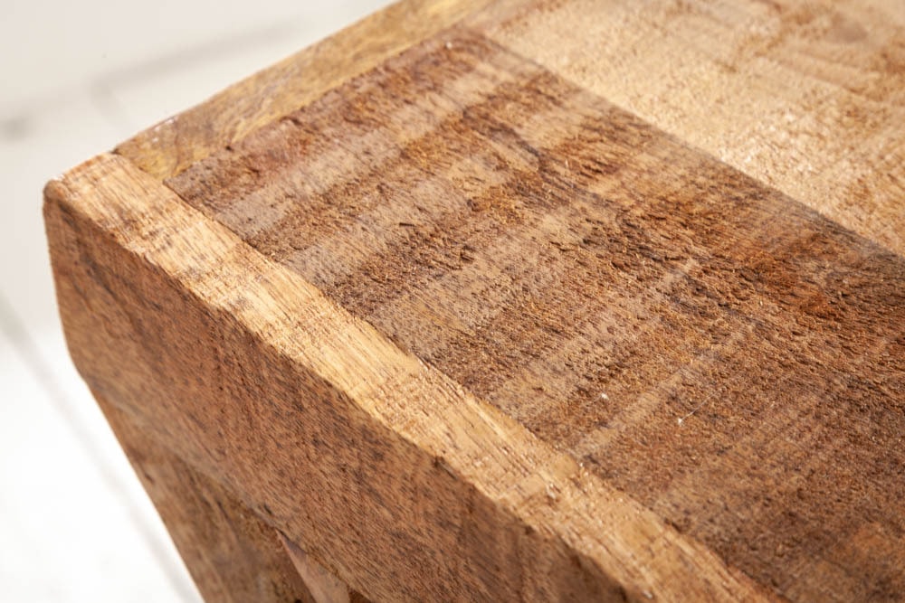 Massiver Beistelltisch Z 45cm Mangoholz Z-Form in Handarbeit gefertigt