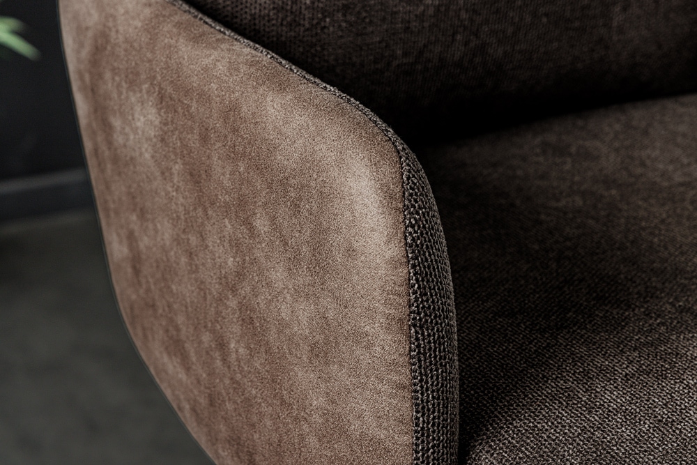 Drehbarer Design Barhocker BIG GEORGE taupe Samt Taschenfederkern mit Armlehnen Metall
