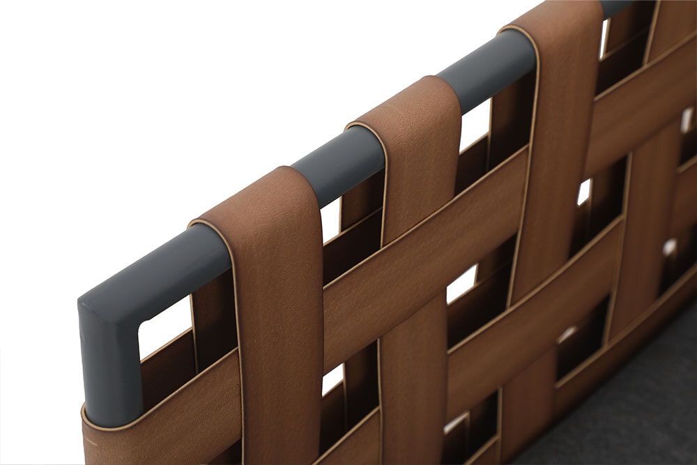 In- und Outdoor Lounge-Sessel UNIQUE 70cm schwarz braun grau Aluminium inkl. Kissen