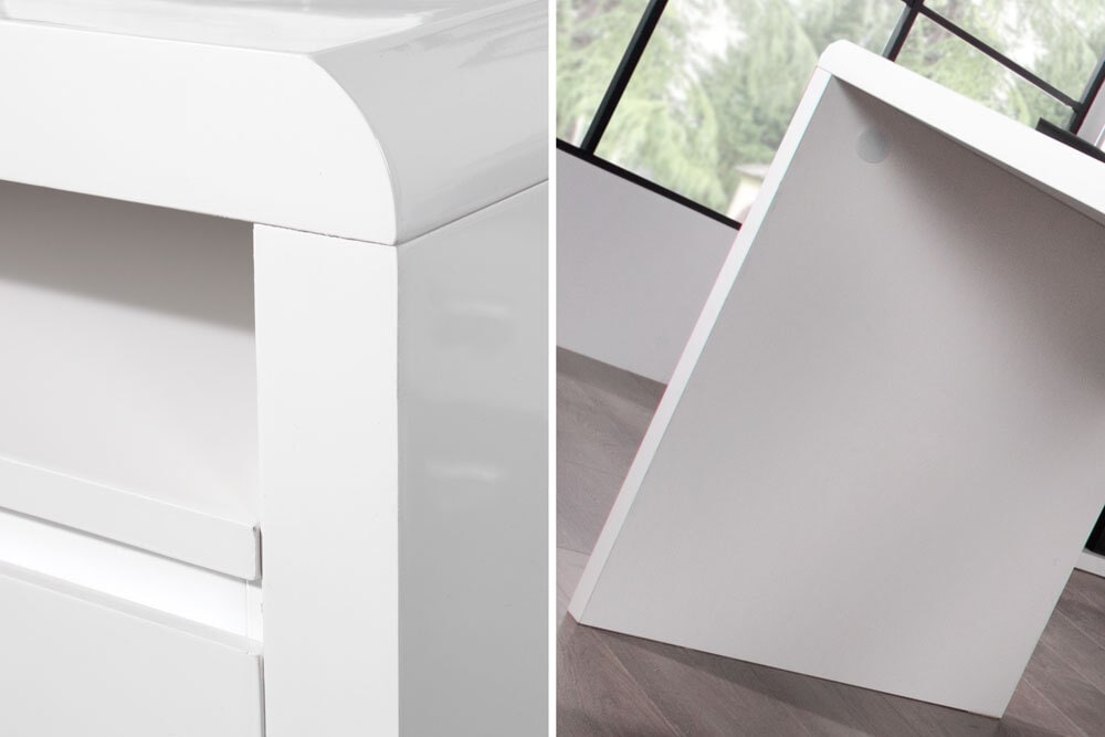 Design Schreibtisch FAST TRADE 160cm weiß Hochglanz Computertisch