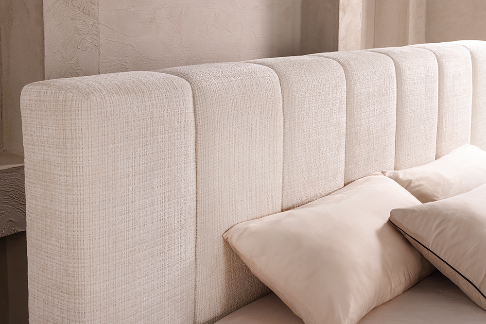 Boxbett SAVOY 180x200cm weiß Chenille Cremona mit Lattenrost und Stauraum