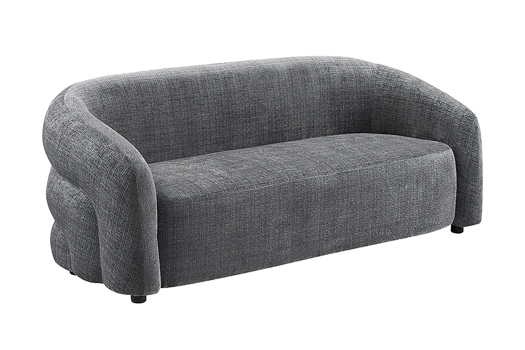 Design Sofa VOGUE 200cm grau Chenille Cremona 3-Sitzer Couch mit Nosagfederung