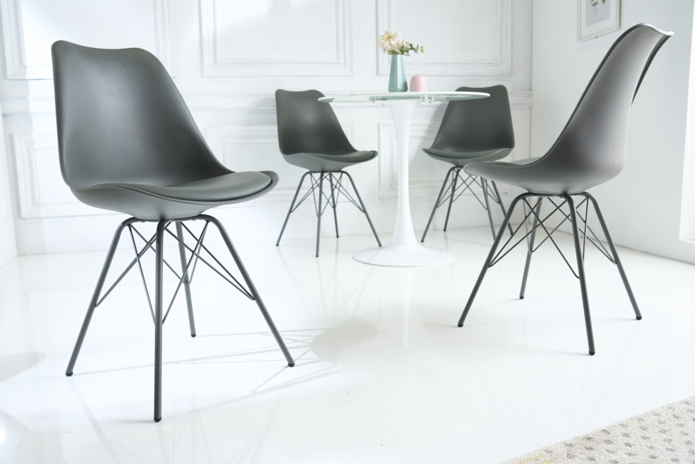 Retro Stuhl SCANDINAVIA MEISTERSTÜCK grau