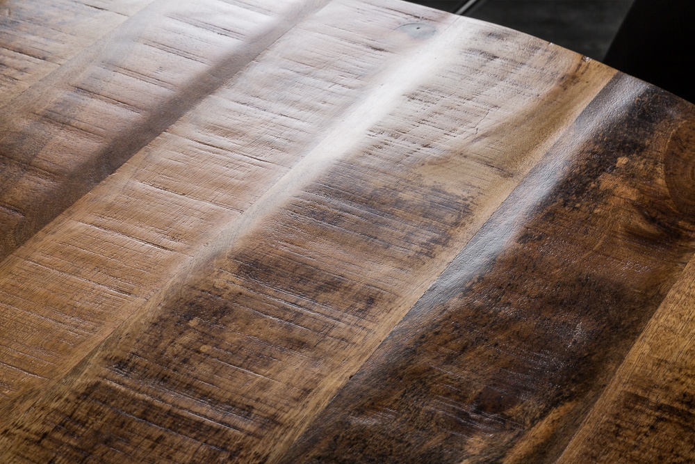 Massiver Esstisch IRON CRAFT 120cm rund natur Mangoholz