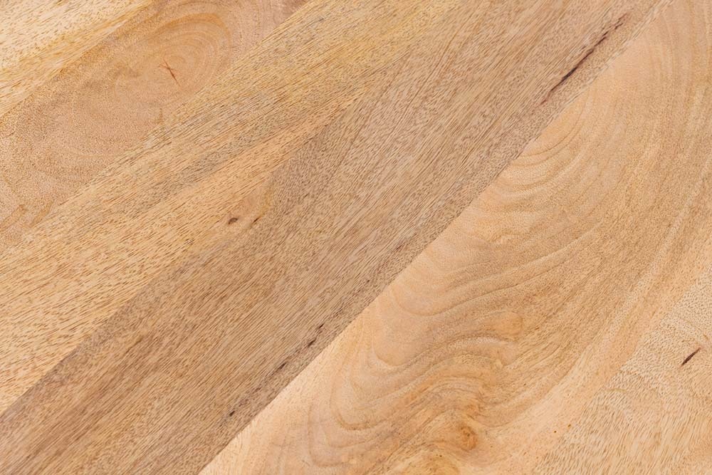 Runder Esstisch ART DECO 140cm natur Mangoholz massiv mit Säulenfüßen