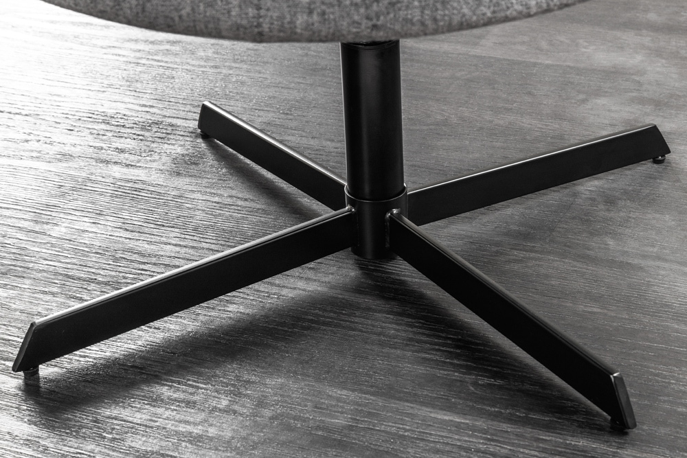 Drehbarer Sessel LOUNGER grau Strukturstoff Metallgestell schwarz