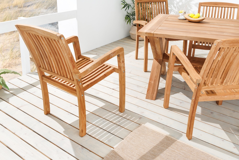 Massiver Gartenstuhl EMPIRE TEAK natur Teakholz stapelbar