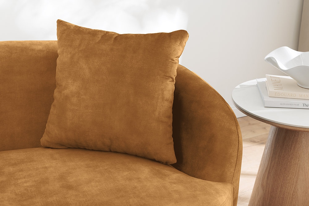 Extravagantes Sofa ELEMENTAL 180cm senfgelb Samt 2-Sitzer Couch Federkern